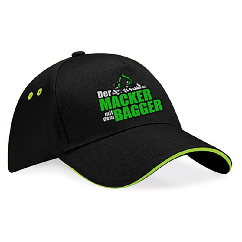 Der Macker mit dem Bagger - Cap [schwarz/grün]