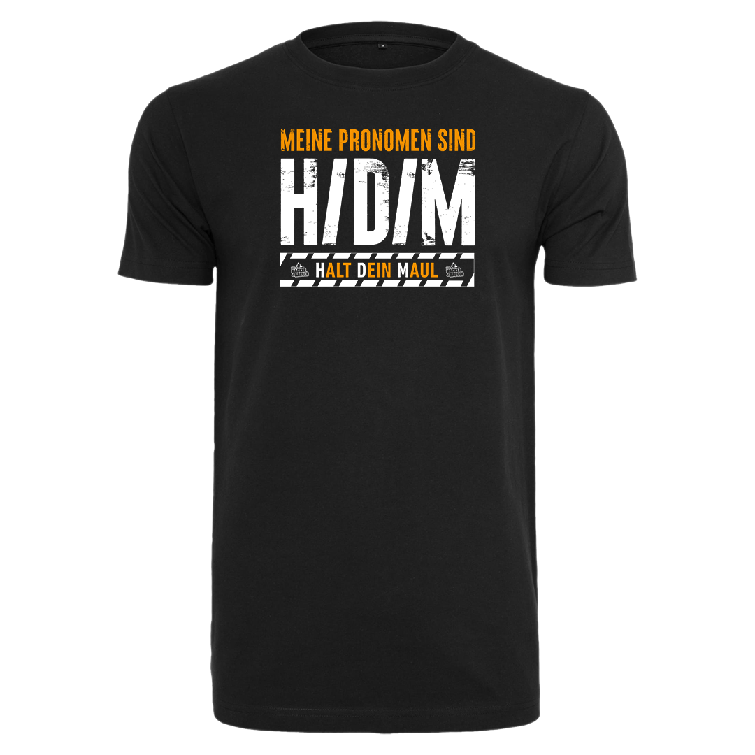 Der Macker mit dem Bagger - T-Shirt Meine Pronomen sind [schwarz/orange]