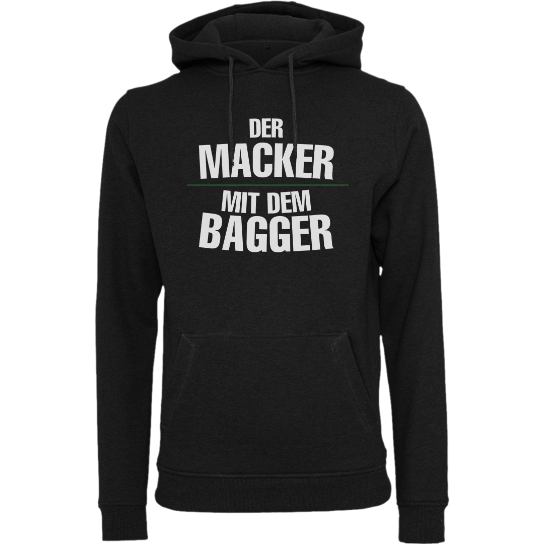 Der Macker mit dem Bagger - Hoodie Schriftzug [schwarz]