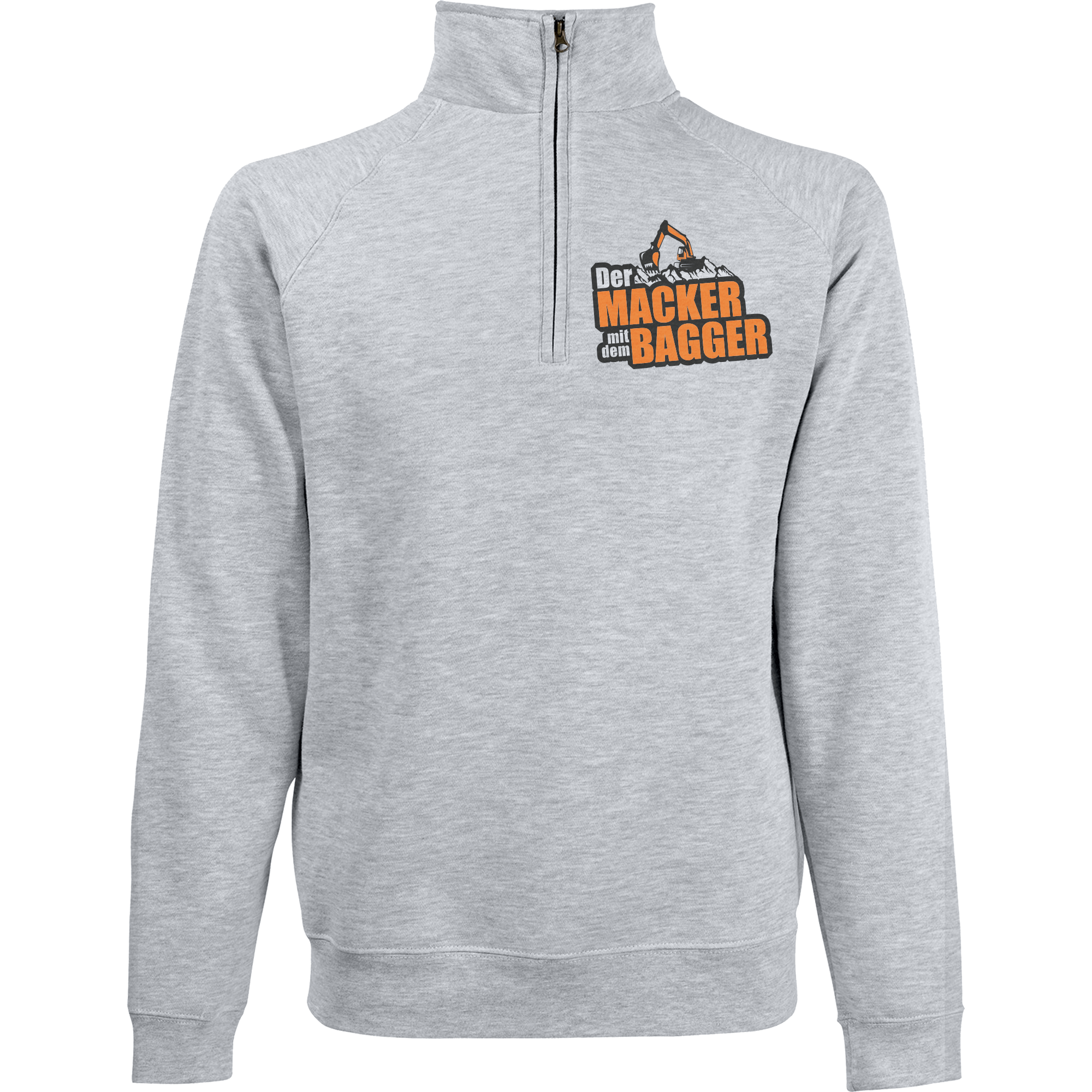 Der Macker mit dem Bagger - Pullover - Logo [grau]