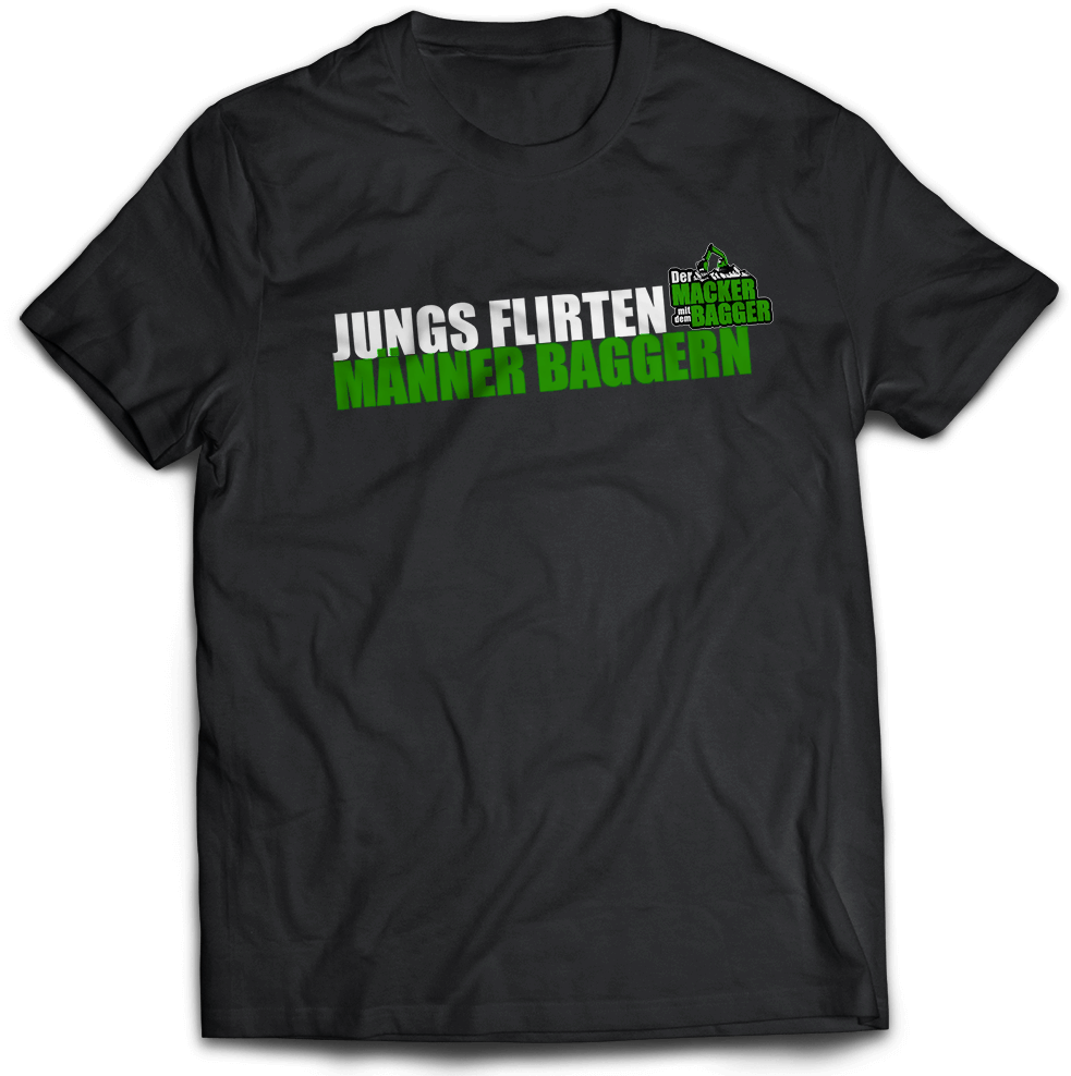 Der Macker mit dem Bagger - T-Shirt BAGGERN [schwarz]