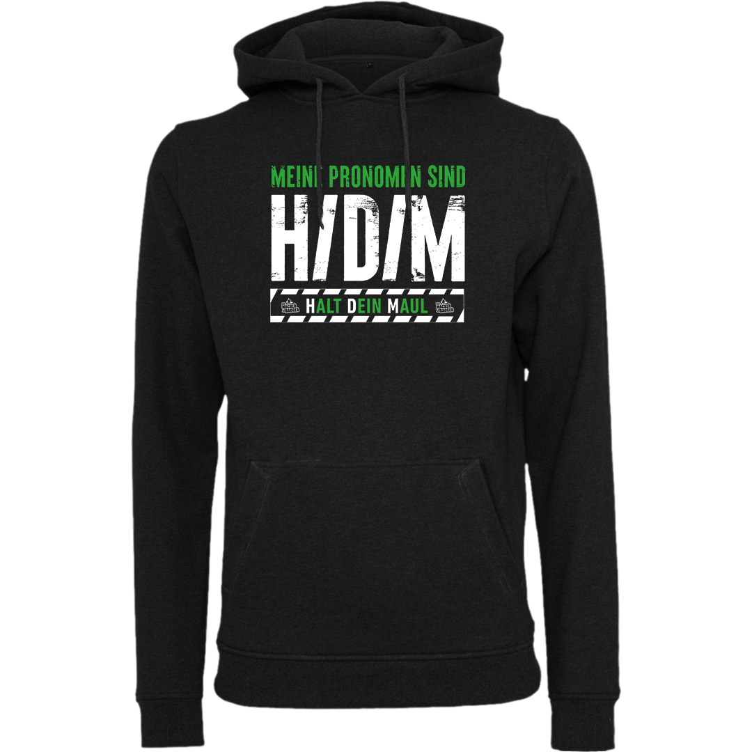 Der Macker mit dem Bagger - Hoodie Meine Pronomen sind [schwarz/grün]