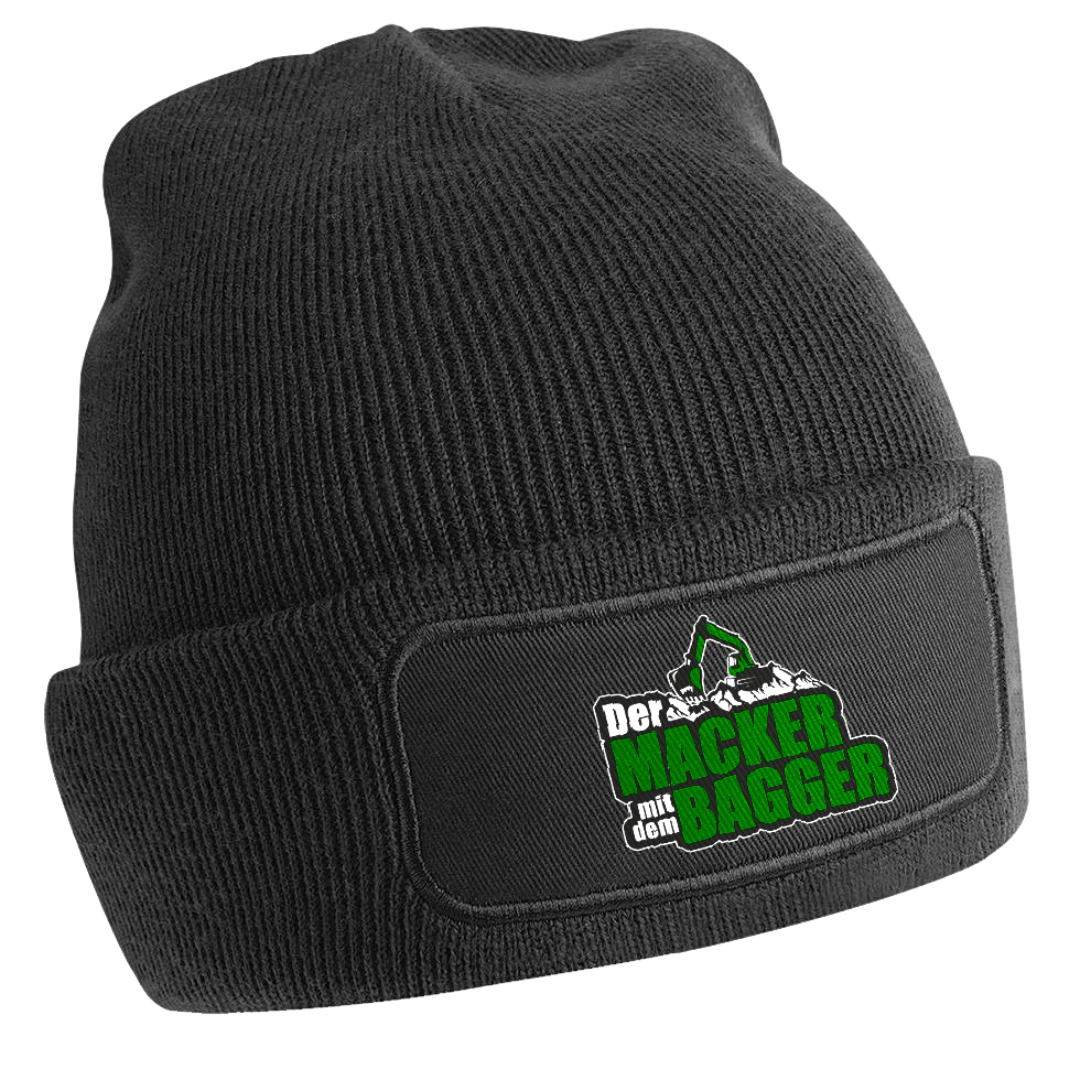 Der Macker mit dem Bagger - Wintermütze [schwarz]