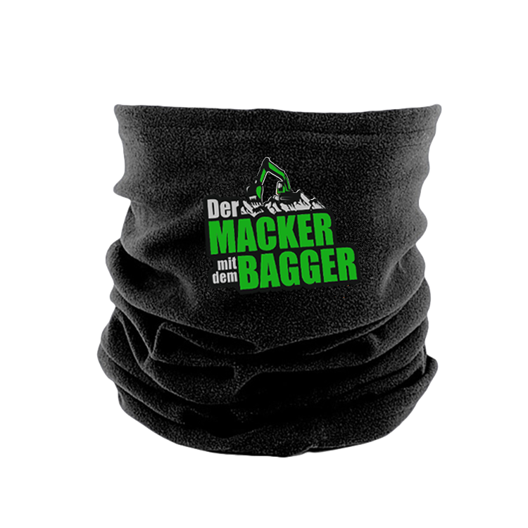 Der Macker mit dem Bagger - Microfleece Schal NEU [schwarz]