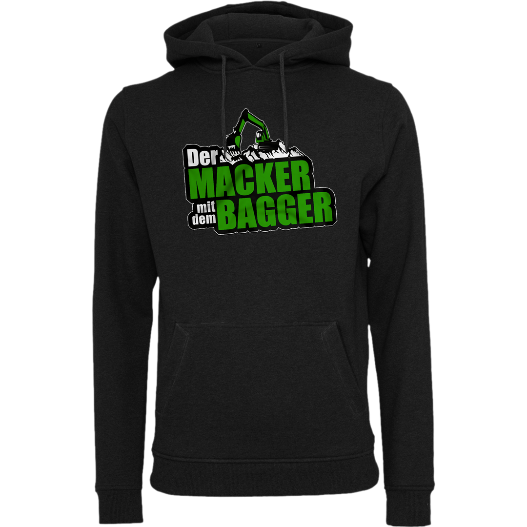 Der Macker mit dem Bagger - Hoodie Logo [schwarz]
